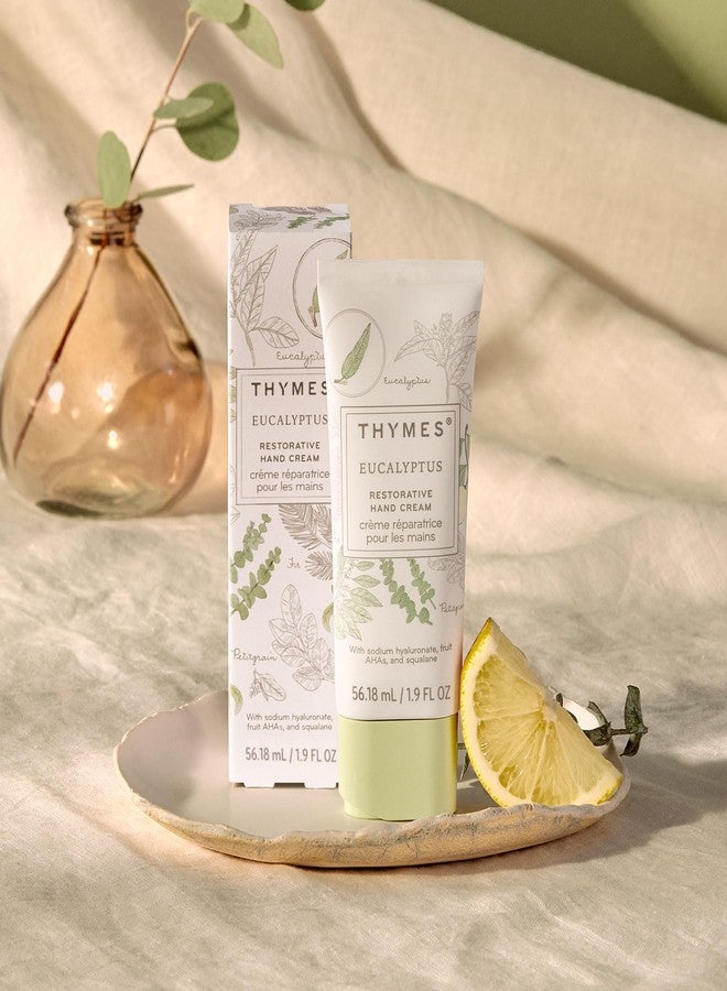 Thymes Restorative Hand Cream for Women & Men - Moisturizing Hand Cream Travel Size - Notes of Eucalyptus Oil, Lemon, Petitgrain, Bergamot, Lemongrass, & Lush Fir - Skin Care (Eucalyptus, 1.9 fl oz) - Image 2